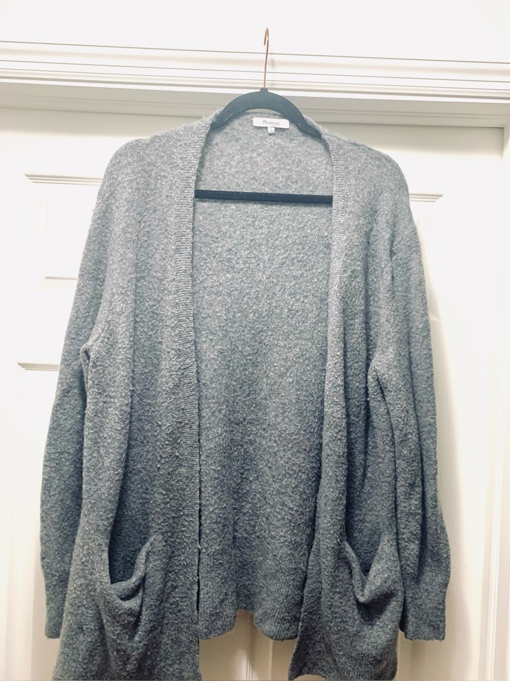 Cozy Gray Open-Front Women's Cardigan Sweater